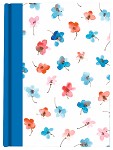 A5 notitieboek
linnen rug
'bloemen in blauw en rose'